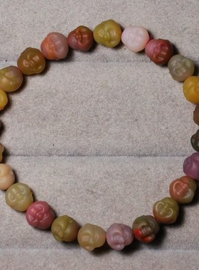 天然老矿满肉精雕盐源玛瑙佛头手链果冻色K玛瑙礼物女水晶饰品手