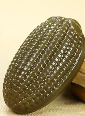 天然和田玉籽e料玉米手把件精雕糖玉包谷穗把玩件岁岁平安玉石挂