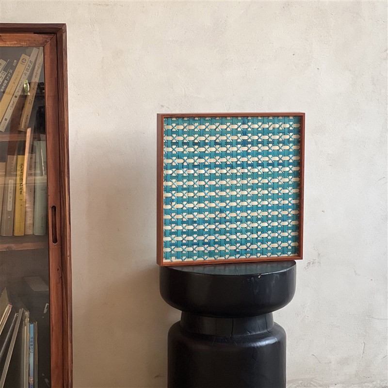 【非遗竹编】步步k高升中古电表箱遮挡玄关装饰画客厅背景边柜挂