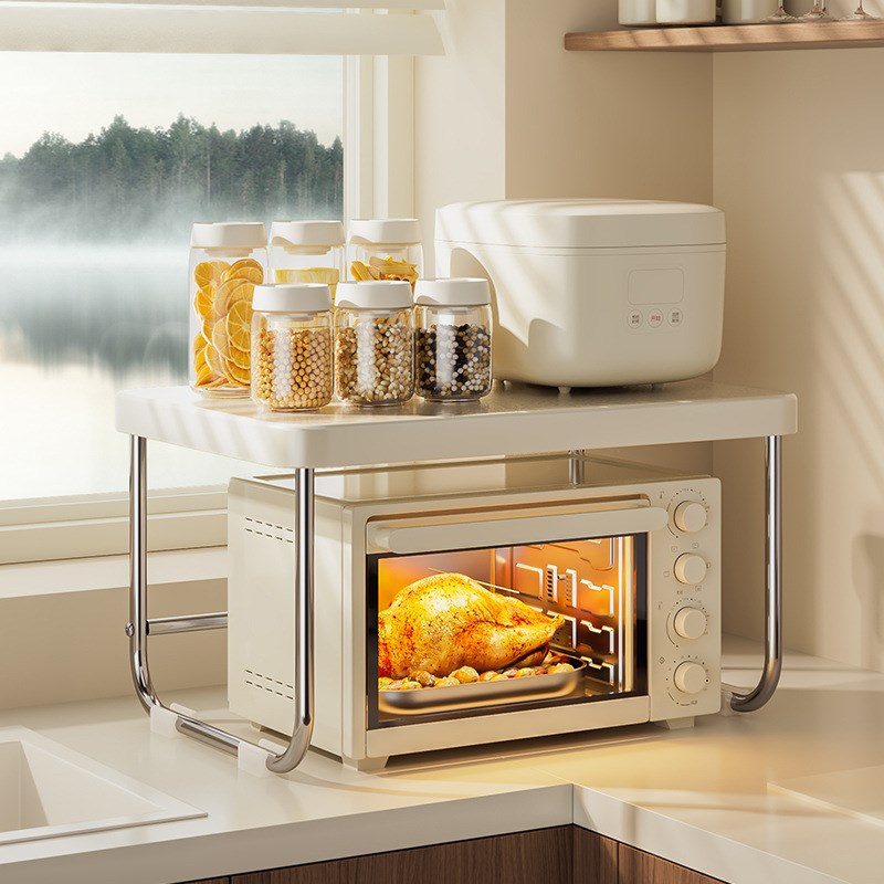 厨房微波炉置物架烤箱架子台面多功能家用K电饭煲锅具电器收纳支