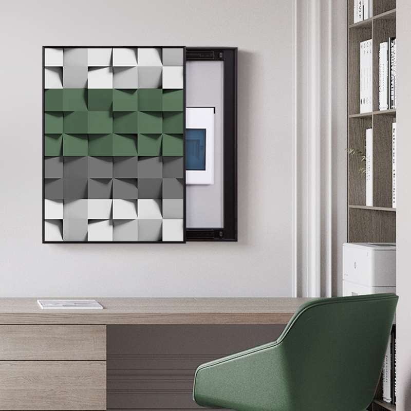 律动节奏现代简约立体抽象装饰A画推拉遮挡配电箱电表箱开关盒挂