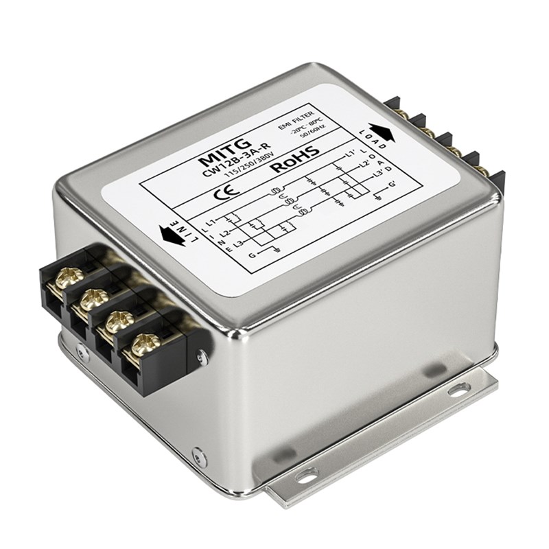 三相交流电源滤波器Cw12B-3/6/20A-R逆变电磁干扰伺服滤波器净Z化