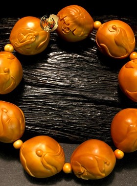 无相佛橄榄核手串男款盘玩猴w头光珠精雕万佛核雕文玩核桃精品雕