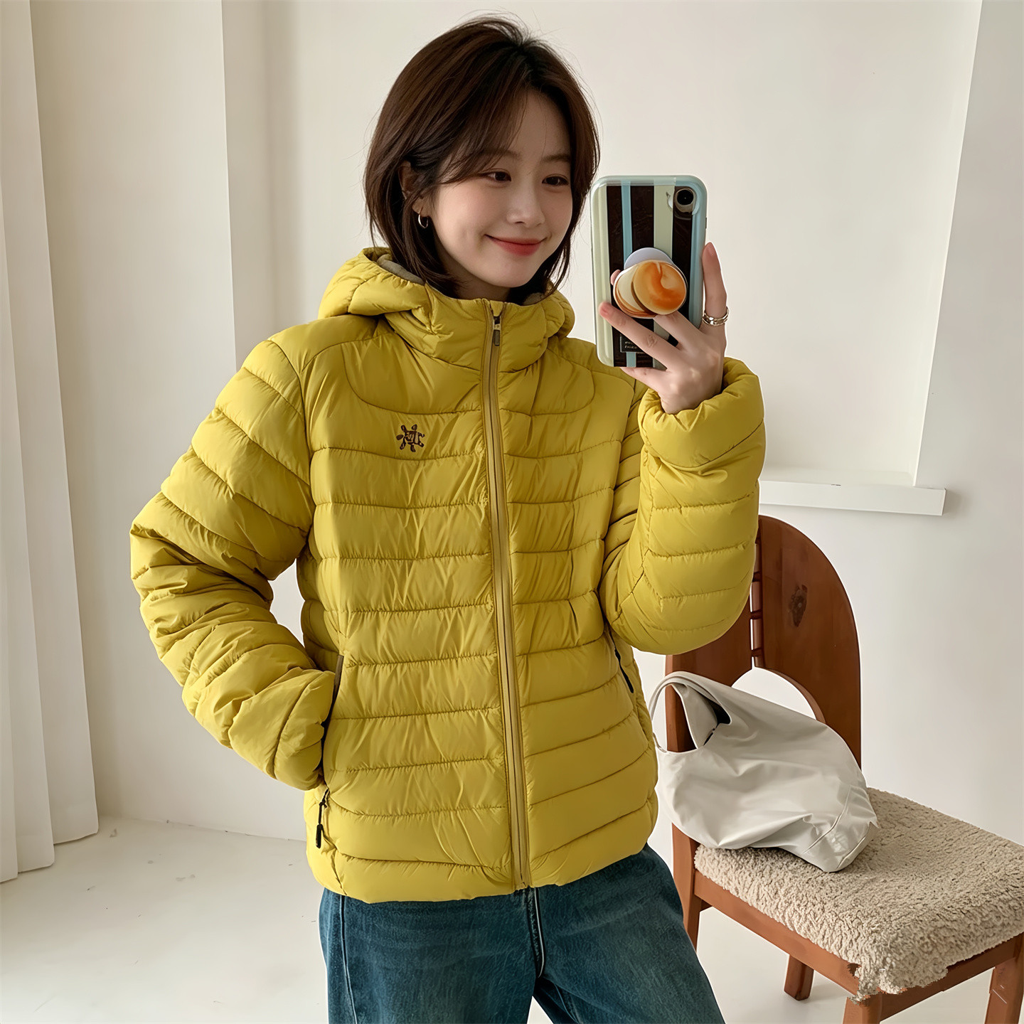 韩系短款连帽排骨羽绒棉服女冬2026新款今年流行爆款情侣保暖外套