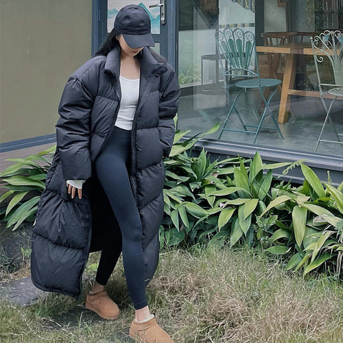 晶煊长款过膝立领羽绒服大被子女