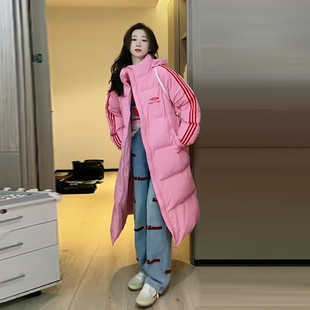 女神保命韩系穿搭条纹连帽棉服女冬2025年新款 设计感小众面包服潮