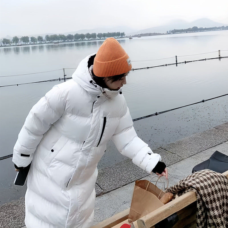 长款过膝白色连帽羽绒棉服女冬2025年新款韩版宽松时尚加厚面包服,女装/女士精品,大码棉服,淘宝优惠券,粉丝福利购,淘宝优惠卷