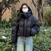 新款 超好看韩国高级感短款 羽绒服女2025冬季 小个子白鸭绒保暖外套