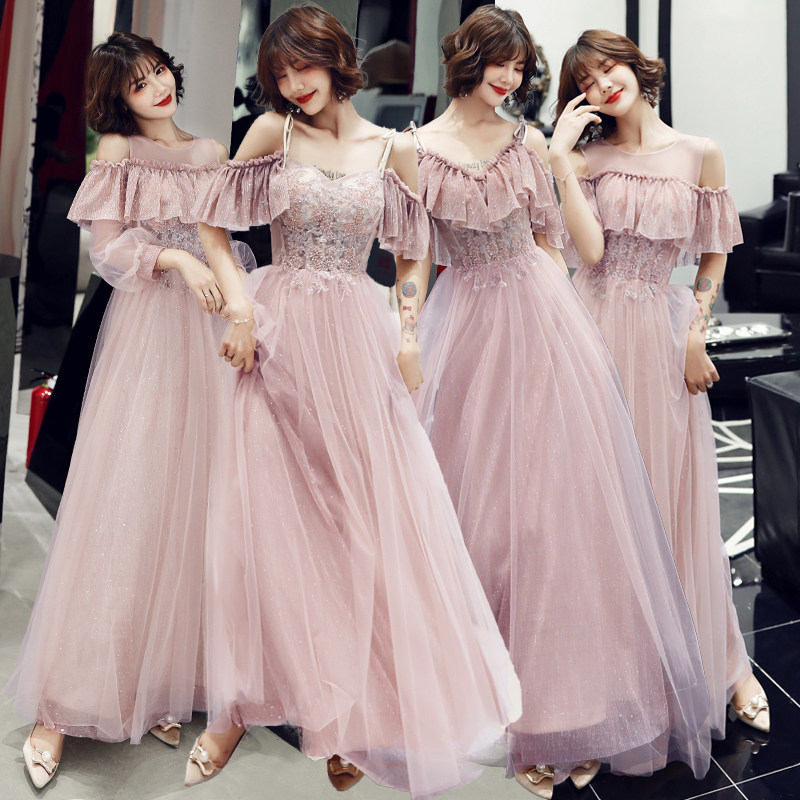 伴娘服仙气森系2020新款秋冬季长款粉色伴娘团晚礼服女姐妹裙长袖在类目 女装/女士精品, 婚纱/旗袍/礼服, 礼服/晚装中 - 来自Buy2taobao.com提供专业的淘宝代购服务