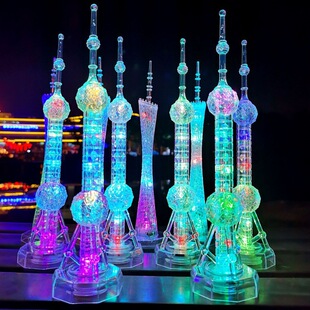 大号广州塔模型发光纪念品小蛮腰上海东方明珠塔圣诞节送女友礼物