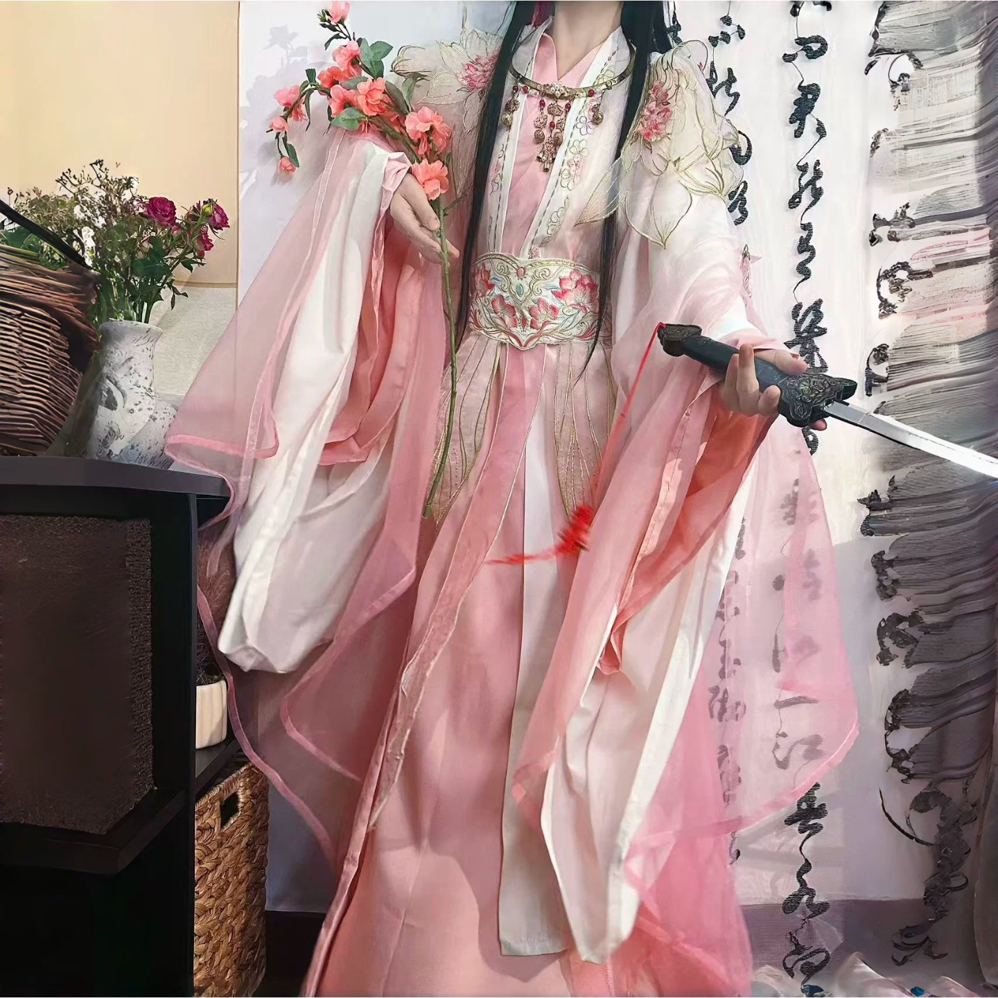 春秋仙侠风刺绣魏晋制汉服套装