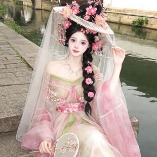 新款原创樱魏晋南北朝战国仙气汉服齐胸重工刺绣春夏中古国风绣花