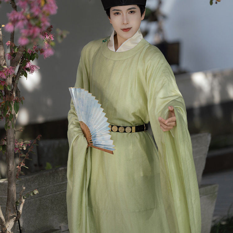 薄款天丝提花大袖汉服男款