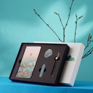 彩影4件套笔记本U盘中性笔书签送学生品生日教师节礼物实用国风礼品礼物 故宫文创千里江山笔记本套装