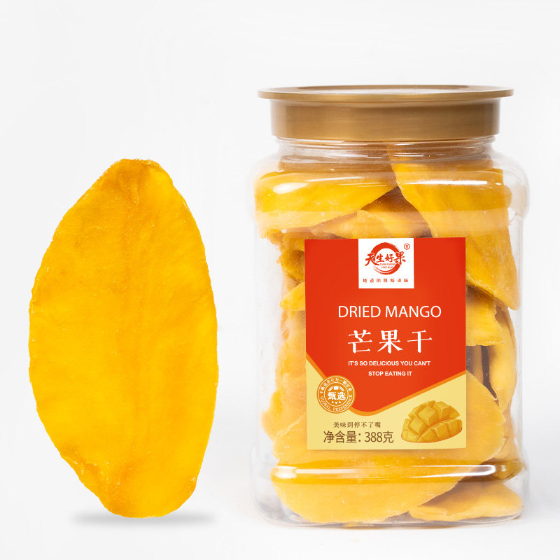 天生好果芒果干388g罐装厚切大片水果干蜜饯果脯办公室小吃零食