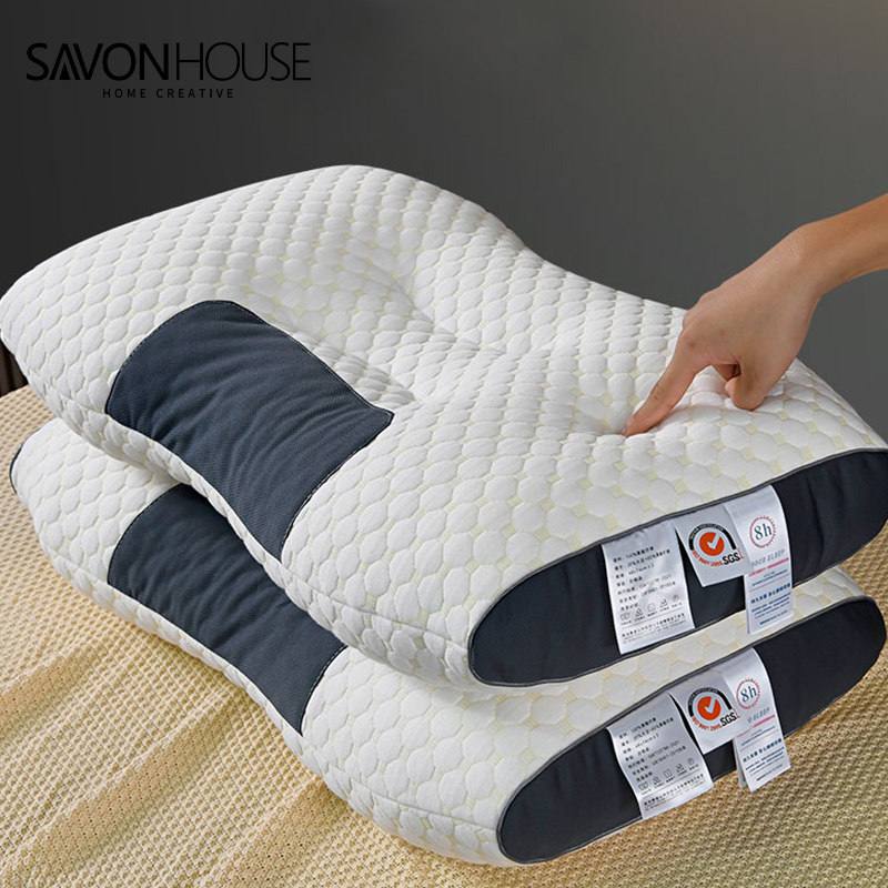 立体枕头护颈椎助睡眠家用一对装针织棉SPA按摩枕芯单人男不塌陷