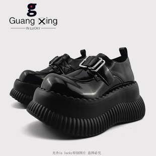 大头单鞋 光杏原创小众暗黑厚底小皮鞋 英伦风松糕鞋 夏季 女2025新款