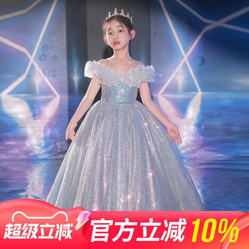女童礼服轻奢小众高端夏季儿童生日公主裙小主持人钢琴演奏演出服