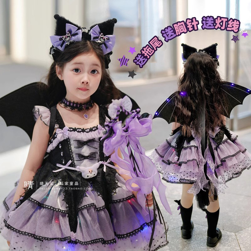 库洛米洛丽塔蓬蓬女童公主裙夏季Lolita生日礼服发光儿童连衣裙子