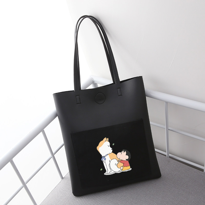 Cartoon comic Crayon Shin Chan Akita Doggy periphery student schoolbag Simplicity Lazy wind One shoulder Handbagin the Leather/Lady bags/Men's bag, Men's bags  category - from Buy2taobao.com to provide professional Taobao agent buy service