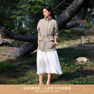 KERYN户外中长款 MACKAGE女士 收腰风雨衣外套上衣 春夏新品