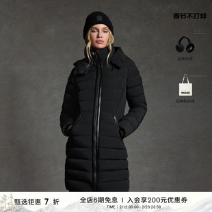 MACKAGE女士 FARREN连帽中长款绗缝排骨羽绒服外套上衣 秋冬新品