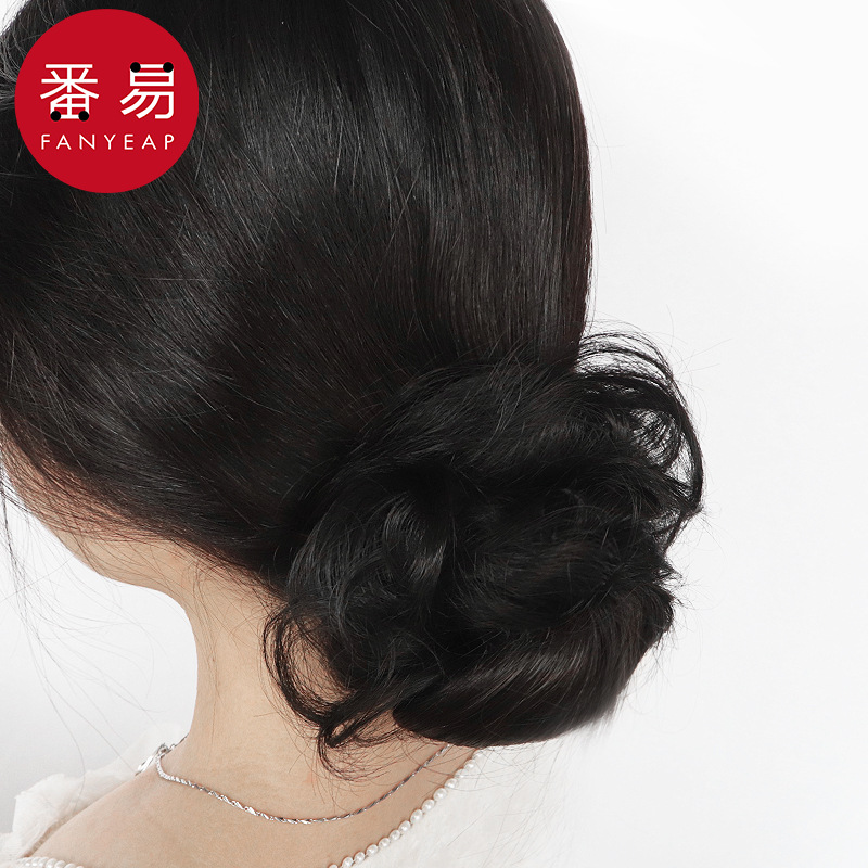 15Y发圈/假发B1pq101-低丸子头发饰盘发自然蓬松头饰古风发包扎低