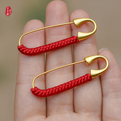 金色别针安全婴儿宝宝孕妇吓惊防压身护平安驱固定扣符邪桃木挂件