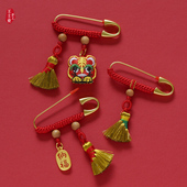 金丝小扫把宝宝别针婴儿蛇外出压童惊安笤帚防身吓惊符护桃木挂件