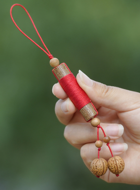 野生桃木棍桃核挂件婴宝宝孕妇枝东南身护邪树压吓惊防驱红绳篮剑