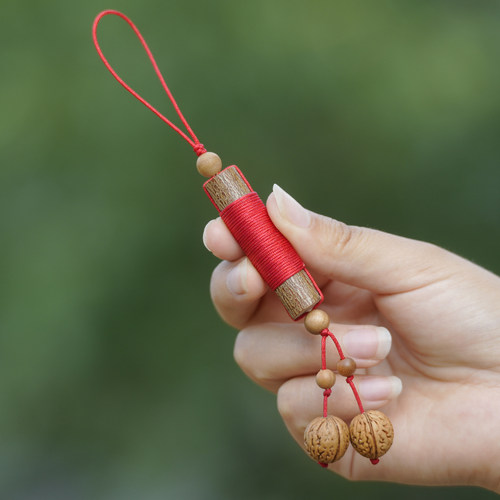 桃核桃木枝棍婴儿童孕妇随身挂件