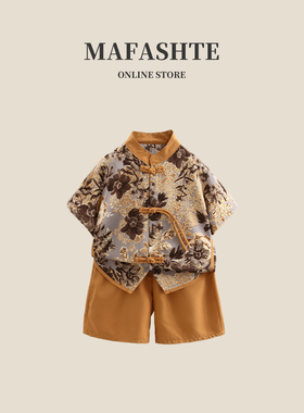 男童夏季中国风唐装套装2025新款儿童新中式汉服两件套宝宝夏装潮