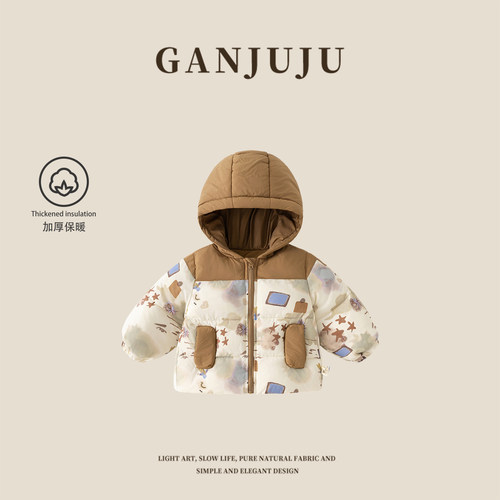 2026新款冬季婴童加厚连帽棉服