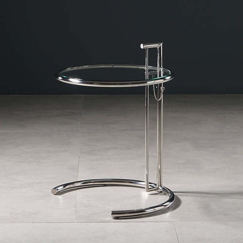 升降小茶几不锈钢玻璃北欧