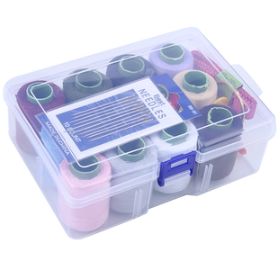 缝衣针线盒家用手缝针高档便携式多功能黑线宝塔线彩色针线工具包