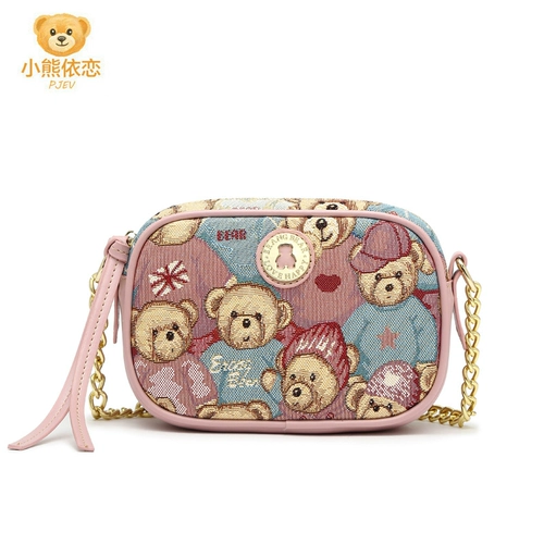 Сумка для телефона, сумка через плечо, сумка на одно плечо, небольшая сумка, с медвежатами, 2020