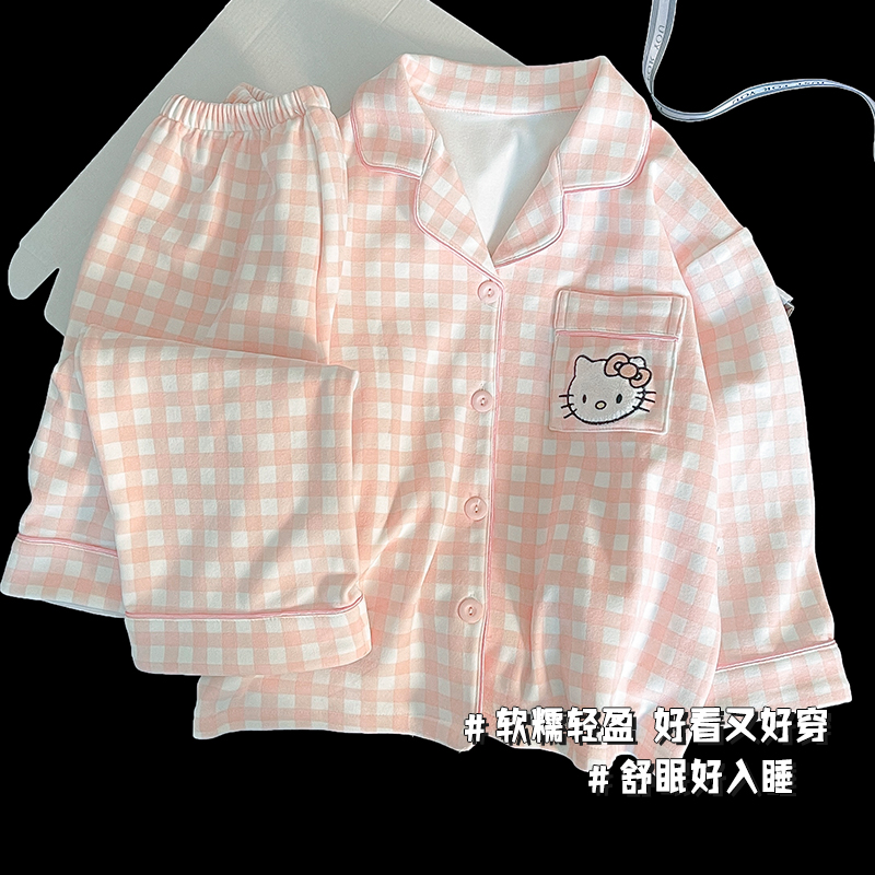 德绒儿童睡衣秋冬季女童长袖套装