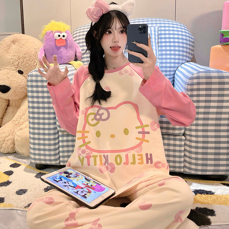 秋季少女套装女款纯棉睡衣家居服