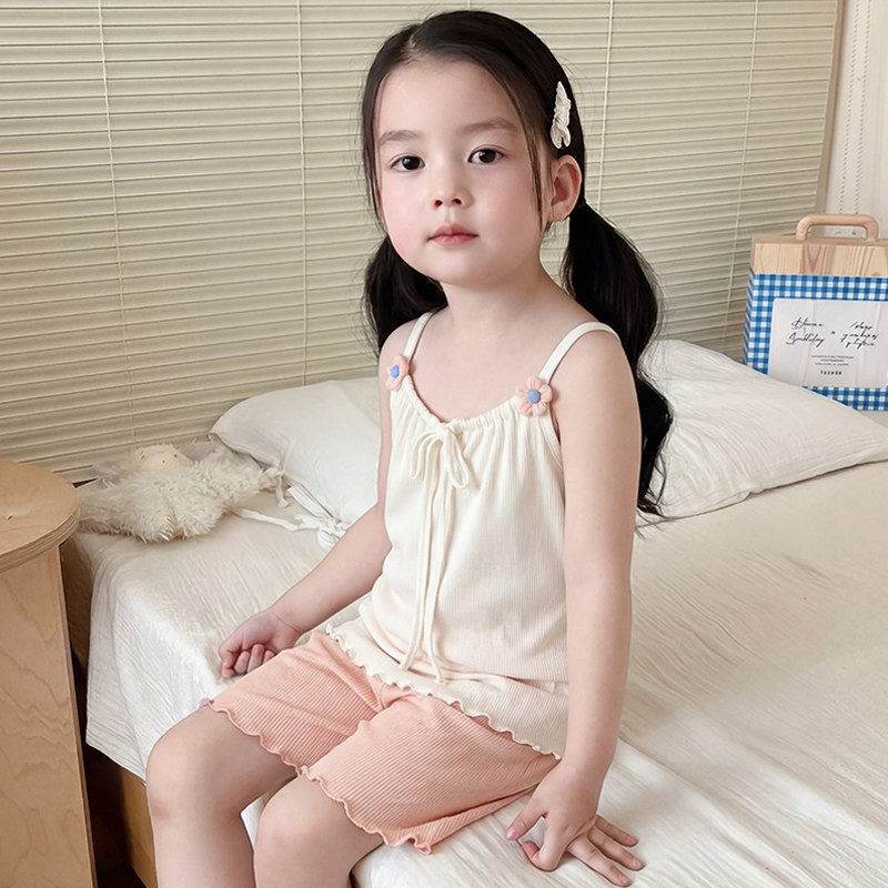 儿童睡衣女童夏季薄莫代尔空调服