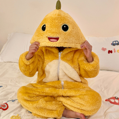 搞怪睡衣男童连体珊瑚绒睡袋男孩