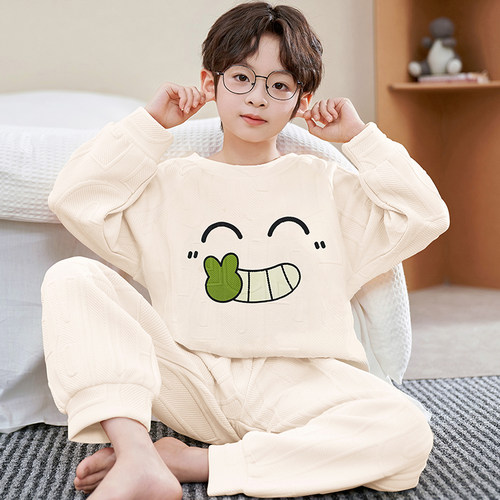 笑脸童装男童2025新款儿童睡衣秋