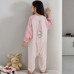 连体睡衣女童纯棉长袖睡袋儿童家居服hellokitty女孩睡裙2026新款