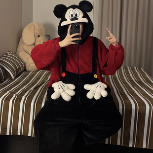 连体睡衣男2025超火冬装一整套珊瑚绒加厚冬季可外穿青少年家居服