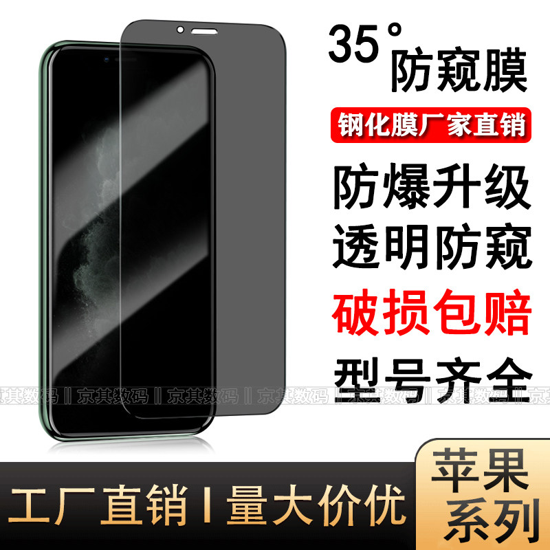 适用苹果17Promax钢化膜iPhone16 14Pro全屏高铝i13pm 12手机保护贴ip15 7透明防窥8Plu