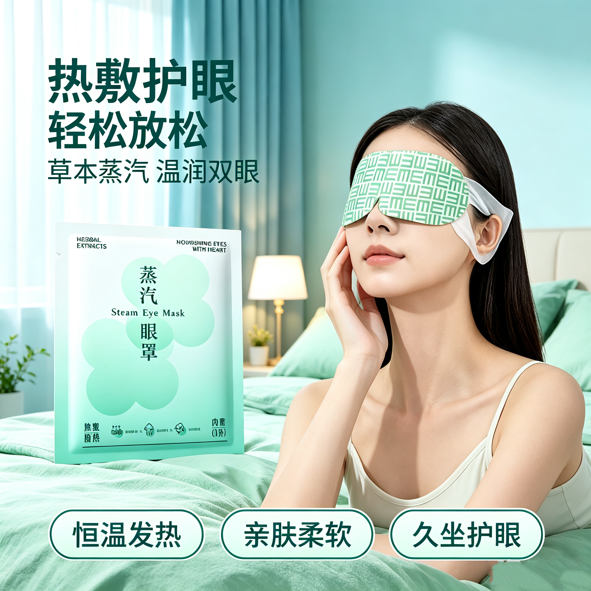 蒸汽眼罩热敷学生睡眠遮光发热护眼贴加热蒸草本眼罩