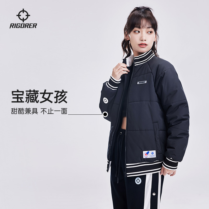 准者棉服女短款拉链外套