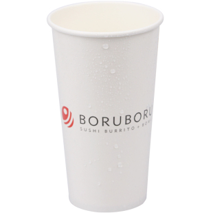 威尔兰 优质一次性纸杯 20oz双PE 果汁纸杯 奶茶可乐纸杯 600ml