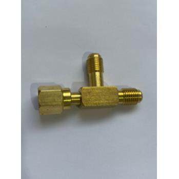 R134AR22R407R600制冷加氟铜转换接头三通转换接头制冷剂连接配件