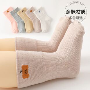 婴儿袜子春秋季棉新生宝宝松口透气中筒袜男女儿童可爱卡通短袜