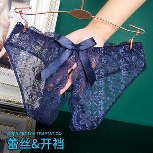 女禁欲系2024新款 蕾丝开档三角裤 性感纯欲大码 短裤 女 薄款 女士内裤